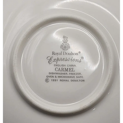 Royal Doulton dish with 'Expressions' and 'Carmel' branding