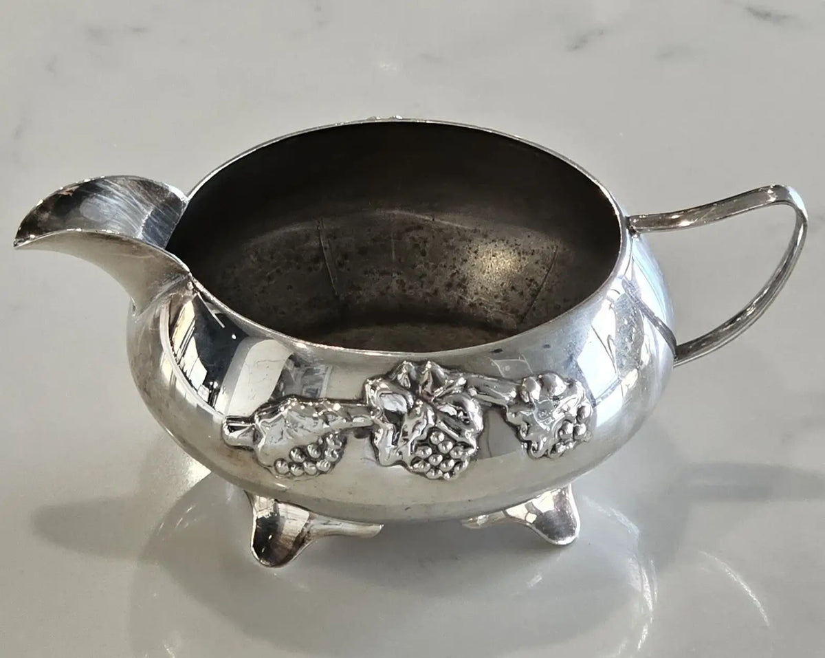 Waterhouse silver plated creamer with grape and vine relief