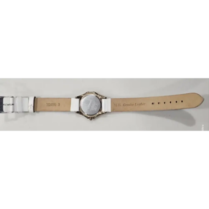 Watch with a beige leather strap 