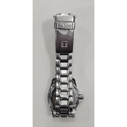 Silver watch with a detailed band