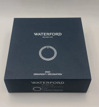 Waterford box with decorative design on a light gray background