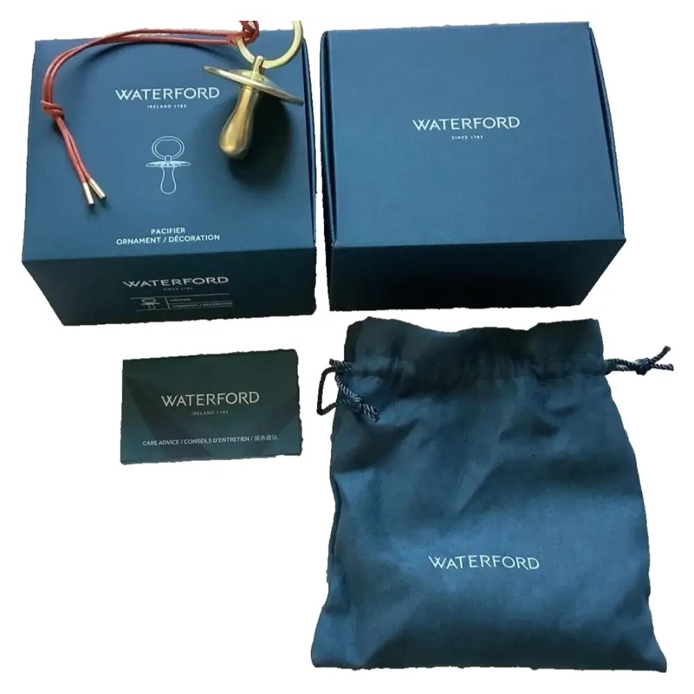 Waterford Pacifier Christmas Ornament New in Box with Ribbon