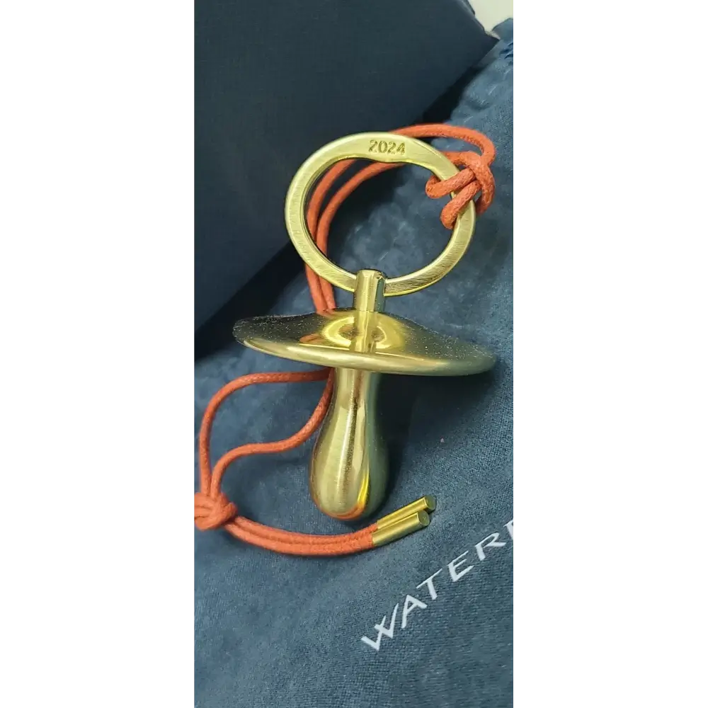Small 2.7 inch Waterford Gold Pacifier Holiday Ornament