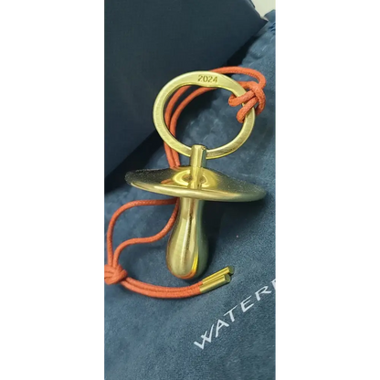 Small 2.7 inch Waterford Gold Pacifier Holiday Ornament