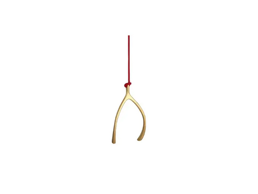 Waterford Christmas Wishbone Golden Ornament