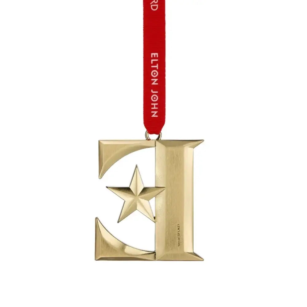 Waterford Elton John Signature Ornaments: Golden Stars Glasses & E Icon