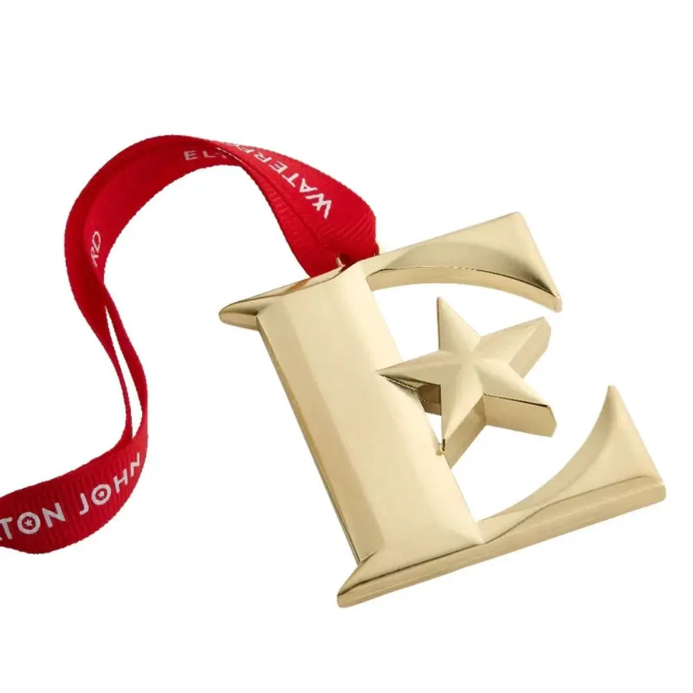 Waterford Elton John Signature Ornaments: Golden Stars Glasses & E Icon