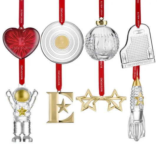 Waterford Elton John Silver-Plated Teddy Bear Ornaments - Set of 8