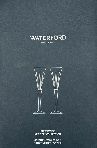 Advertisement for Waterford glasses on a dark blue background