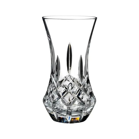 Lismore Bon Bon Vase in clear crystal, 15.5cm height, showing the iconic diamond cuts.