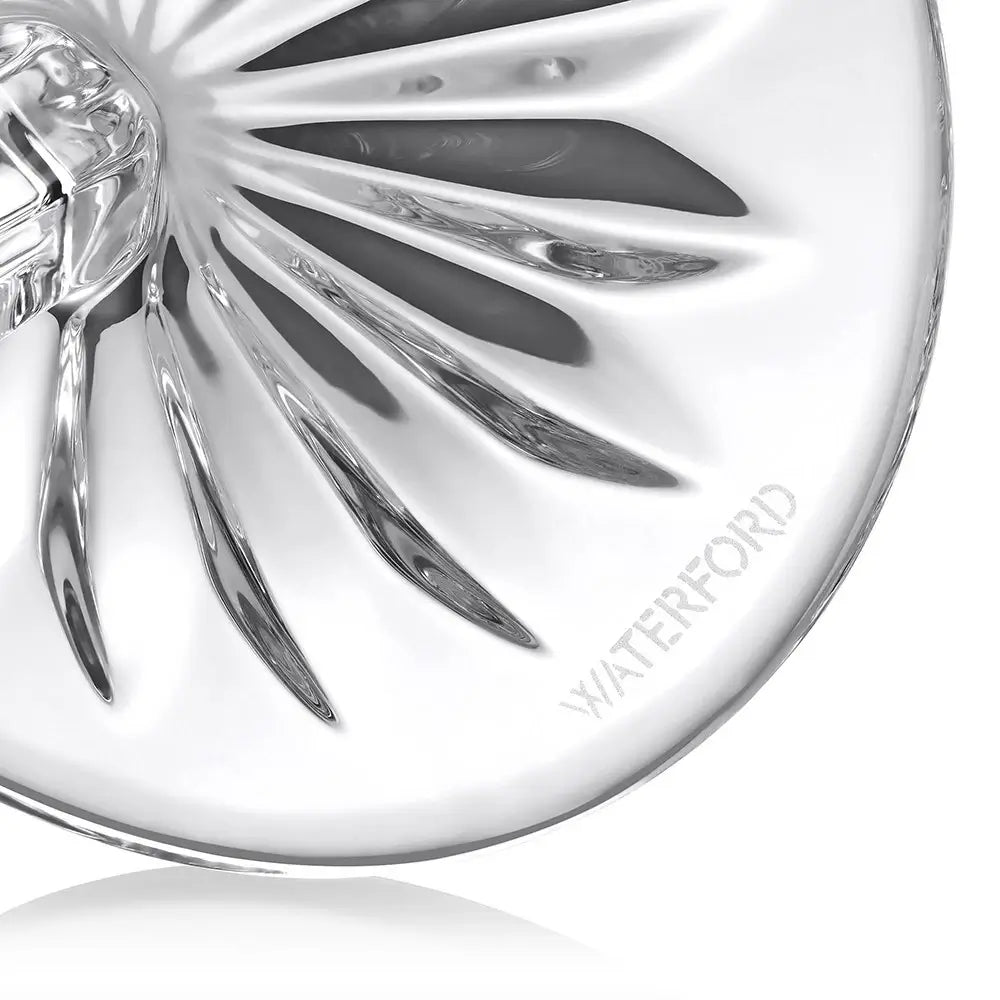 Close-up of a crystal product with 'Waterford' branding