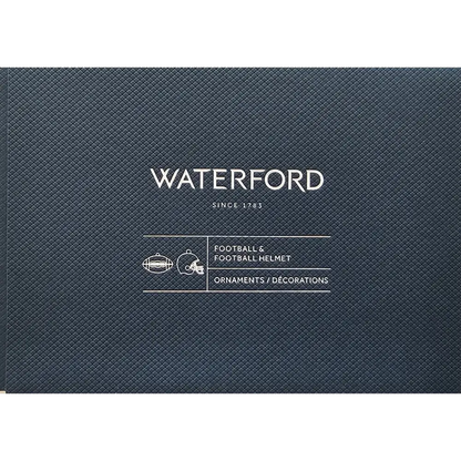 Waterford Golden Christmas Football Set: Helmet & Ball Ornament