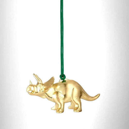 Waterford Golden Triceratops Hanging Ornament crystal dinosaur decor