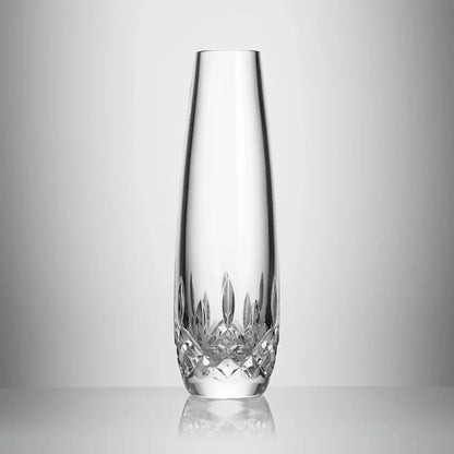A clear crystal vase with a flared rim and a faceted cut pattern at the base, photographed on a light gray gradient background from our Waterford Crystal Australia collection 