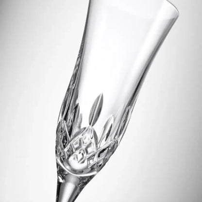 Elegant Waterford Lismore Essence flutes with signature diamond cuts