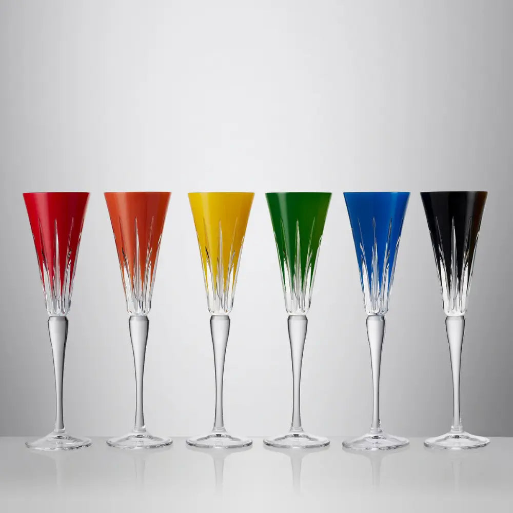 Waterford New Year Fireworks Multi-Color Flutes, Set of 6
