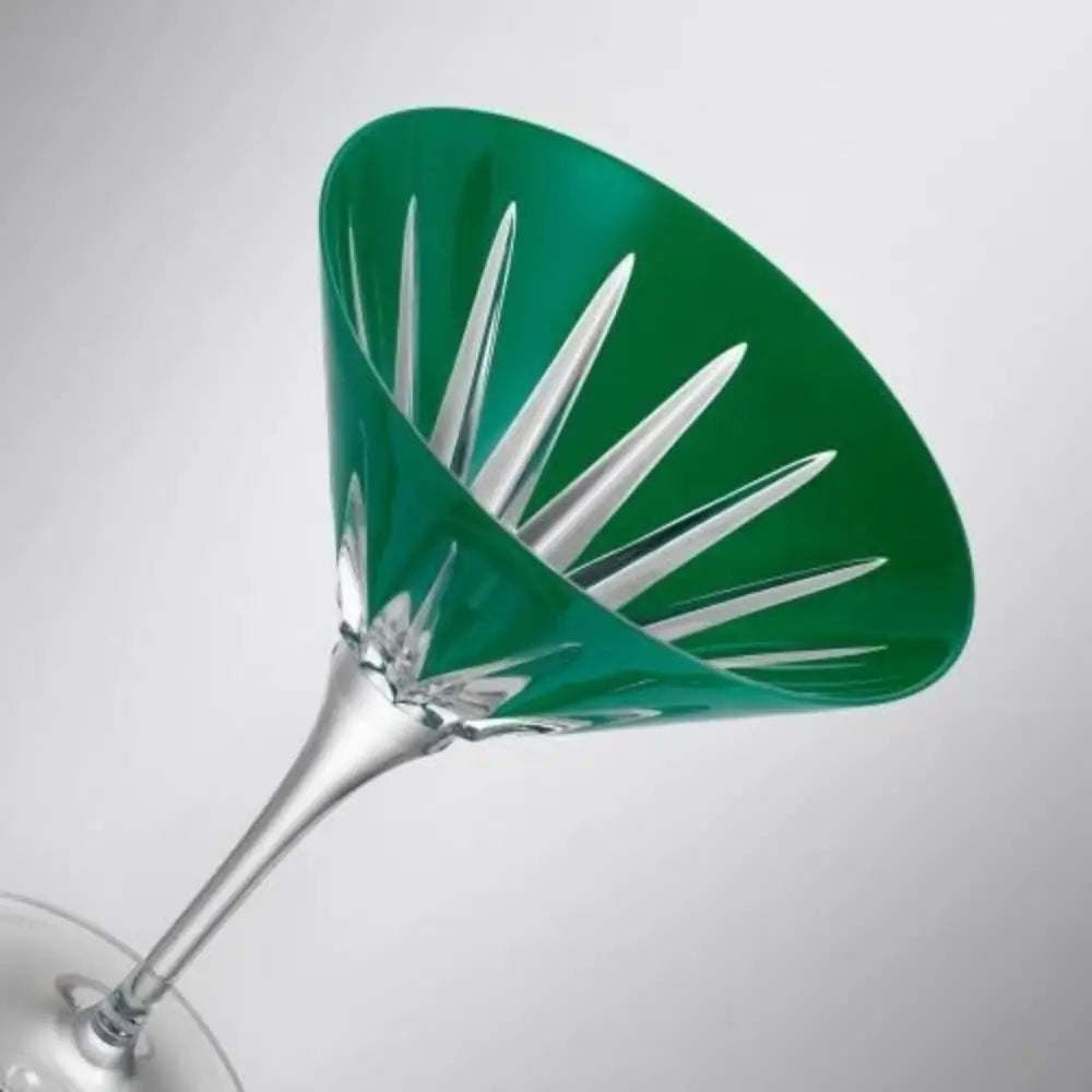 Green crystal Waterford New Year Martini Firework glasses