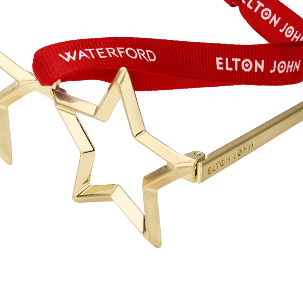 Waterford crystal Elton John glasses ornament close-up