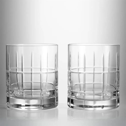 Waterford Short Stories Cluin DOF Glasses pair of 2 crystal tumblers