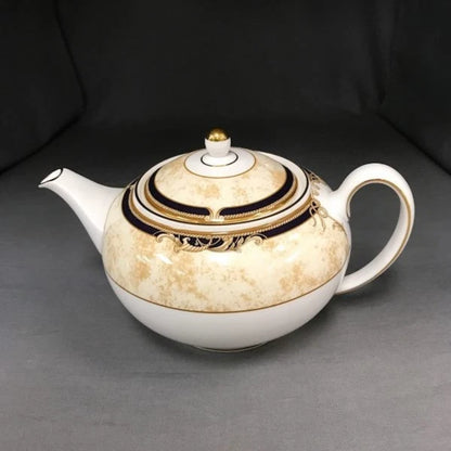 Detail of Wedgwood Cornucopia Pattern on Fine Bone China Teapot