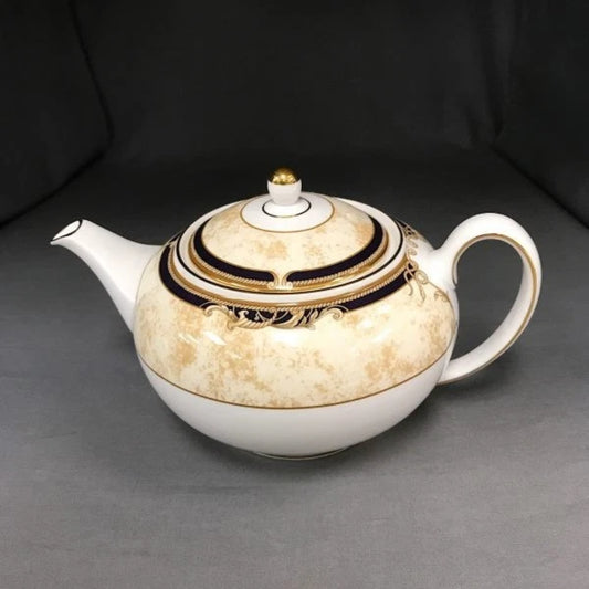 Detail of Wedgwood Cornucopia Pattern on Fine Bone China Teapot