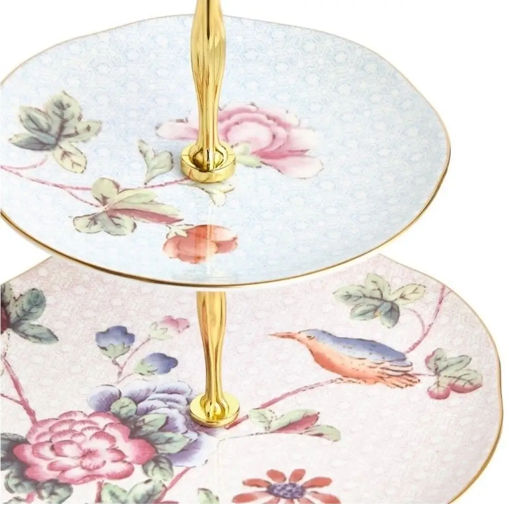 Wedgwood Cuckoo Tea Story cake stand top tier floral detail