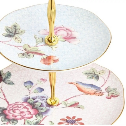 Wedgwood Cuckoo Tea Story cake stand top tier floral detail