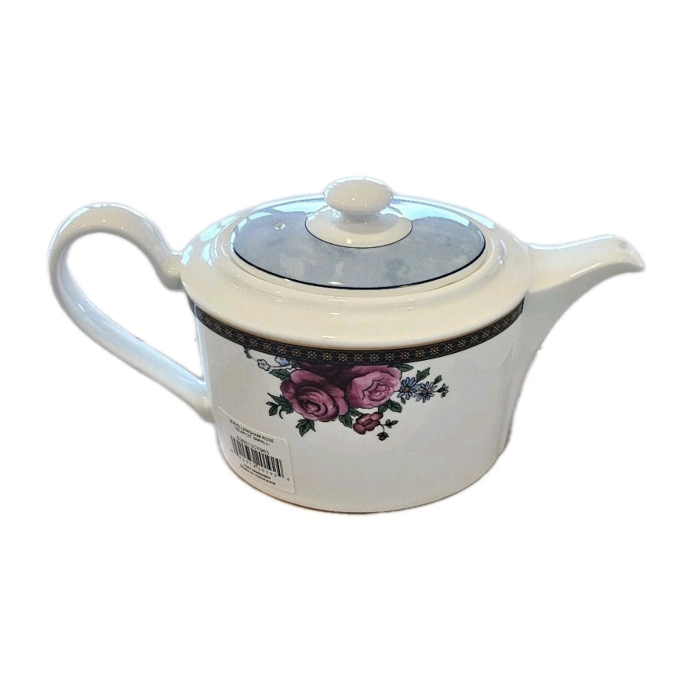 White teapot with floral design from our Wedgwood outlet sutralia