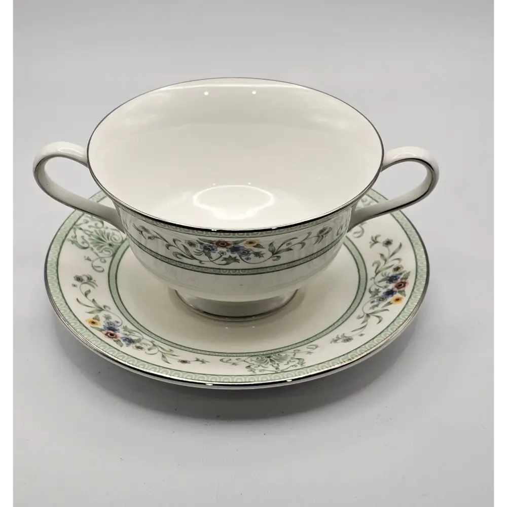 Teacup and Saucer Wedgwood Agincourt Green R4471 Fine Bone China from our Wedgwood Outlet Australia