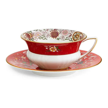 Wedgwood Wonderlust Crimson Orient Teacup & Saucer