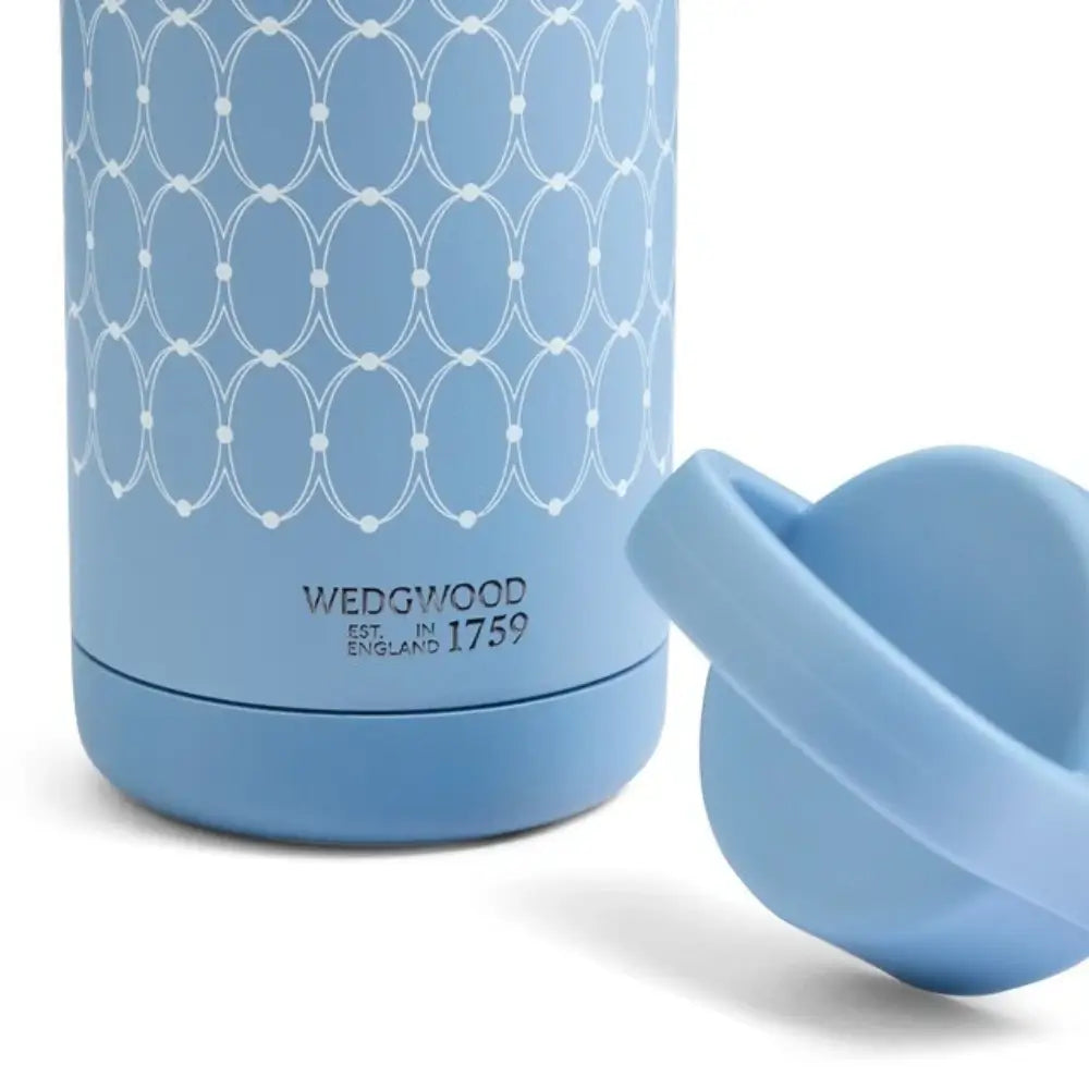 Wedgwood Renaissance Gold Insulated Bottle 500ml Blue with Gold Neoclassical Pattern