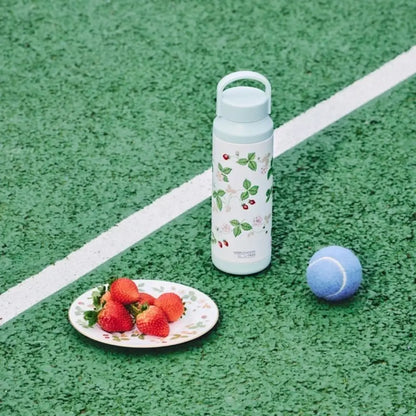 Wedgwood Wild Strawberry Insulated Bottle 500ml White with Floral Strawberry Motif
