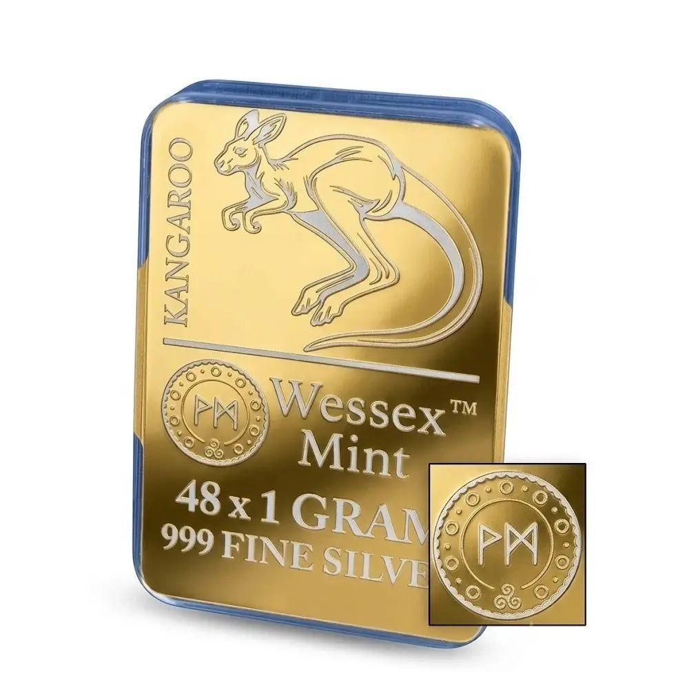 Wessex Mint Kangaroo Silver Bar Sheet 48g – .999 Fine Silver (48 x 1g)