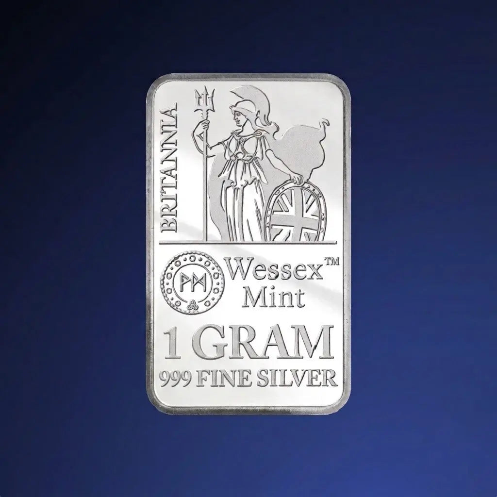 A 1 gram silver bar from Wessex Mint featuring a Britannia design from our Gold Proof Sets & Commemorative Medals collection 