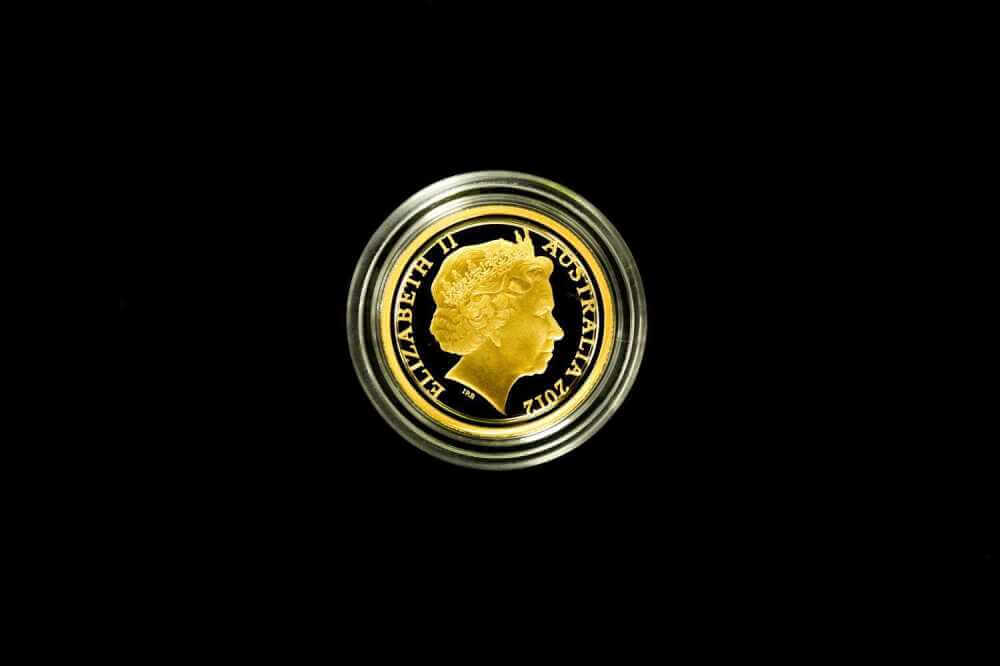 Wheat Sheaf Dollar 2012 gold proof coin Queen Elizabeth II portrait side