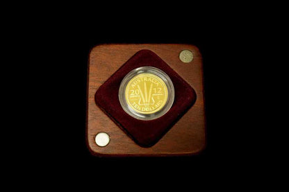 Wheat Sheaf Dollar 2012 gold proof coin in wooden presentation case