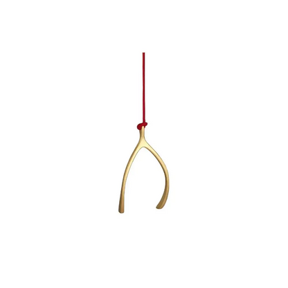 Gold wishbone ornament