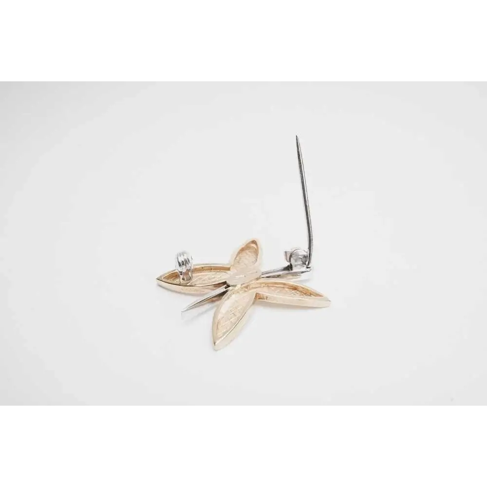Back View of 18ct Gold Brooch showing Secure Clasp and Italian Hallmarks