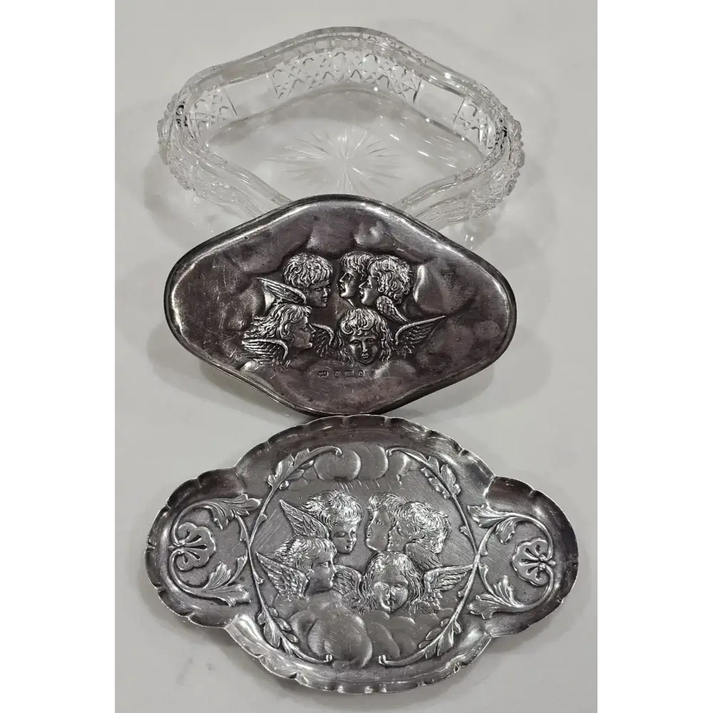 13x9x3 cm Crystal Box with Sterling Silver Lid - Total Weight 190g