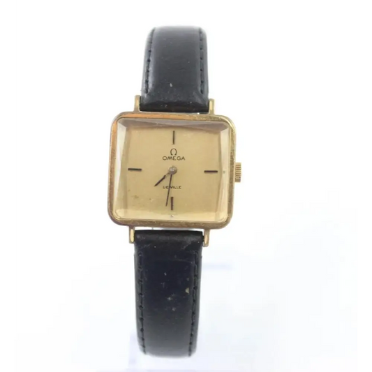 Vintage Omega watch with black strap