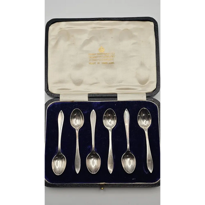 Hardy Bros silver-plated tea spoons set of 6 collectible antique