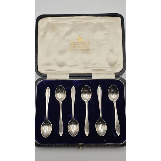 Hardy Bros silver-plated tea spoons set of 6 collectible antique