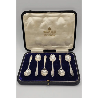 Hardy Bros Australian silver-plated tea cutlery set detailed design