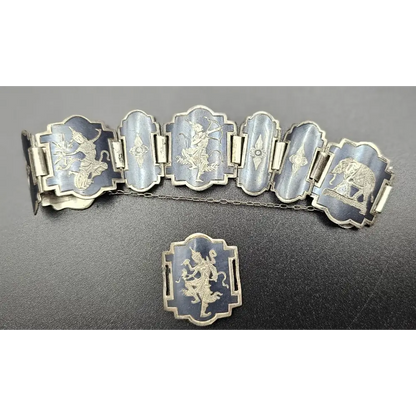 Silver bracelet with engraved designs