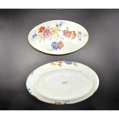 Two floral-patterned ceramic plates 