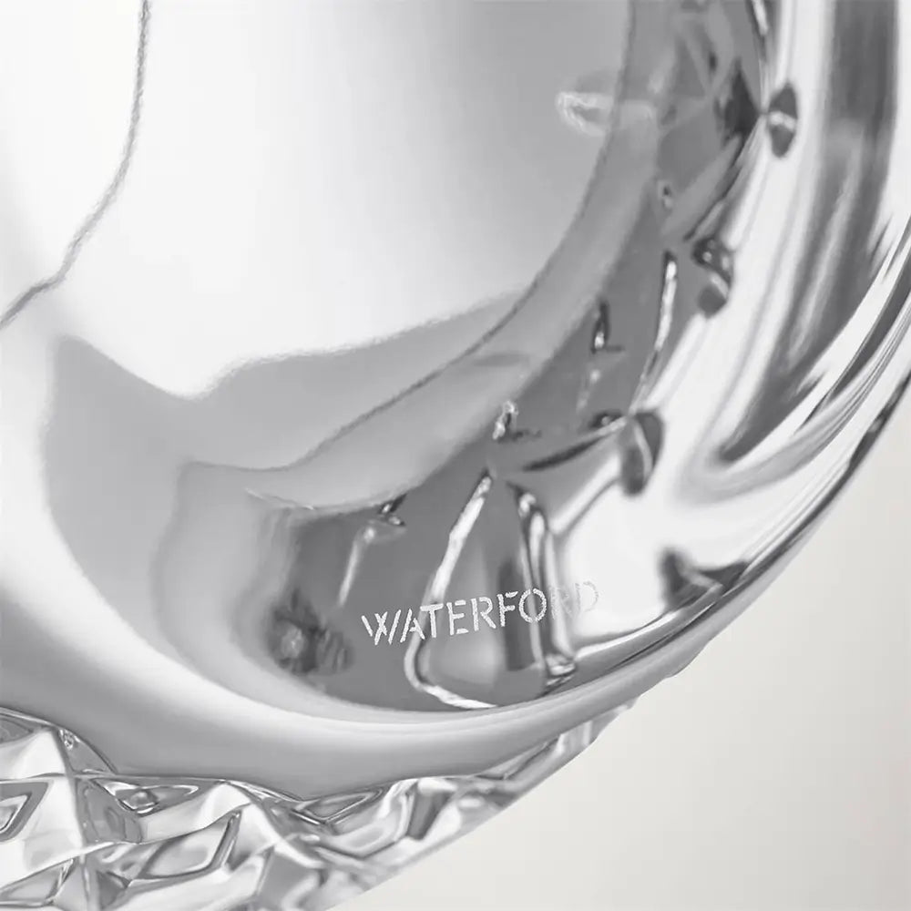 Waterford Lismore Essence crystal ice bucket and tongs on white background
