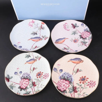 Wedgwood Cuckoo tea plate set gift box fine bone china gold banding